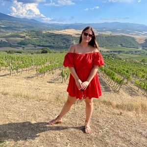 Off the shoulder mini dress